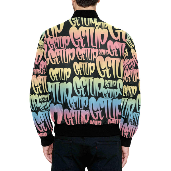 Gradient Tags Quilted Bomber