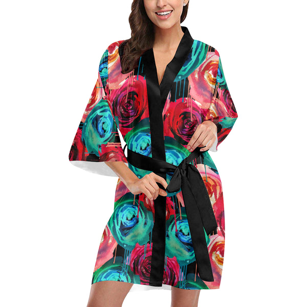 Rose Drip Kimono Robe