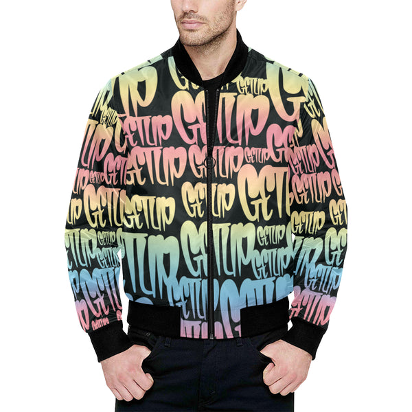 Gradient Tags Quilted Bomber