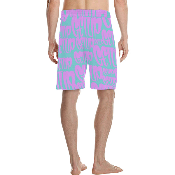Teal + Pink Tag Shorts