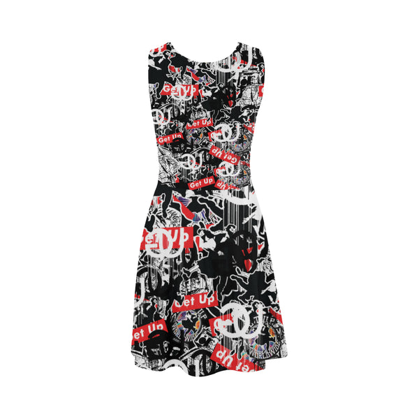 Sticker Print Sun Dress