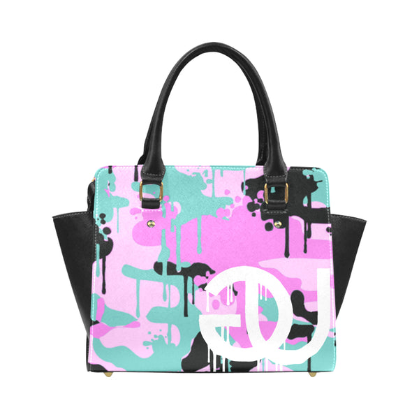 Teal/Pink Camo Drip Handbag