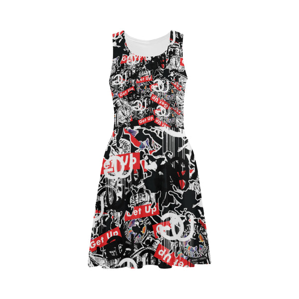 Sticker Print Sun Dress