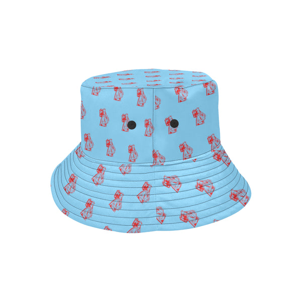 BenJammin Print Blue Red Bucket Hat