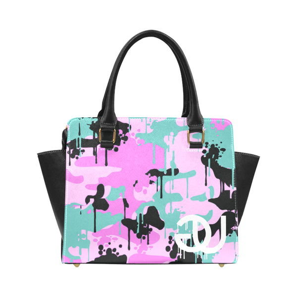Teal/Pink Camo Drip Handbag