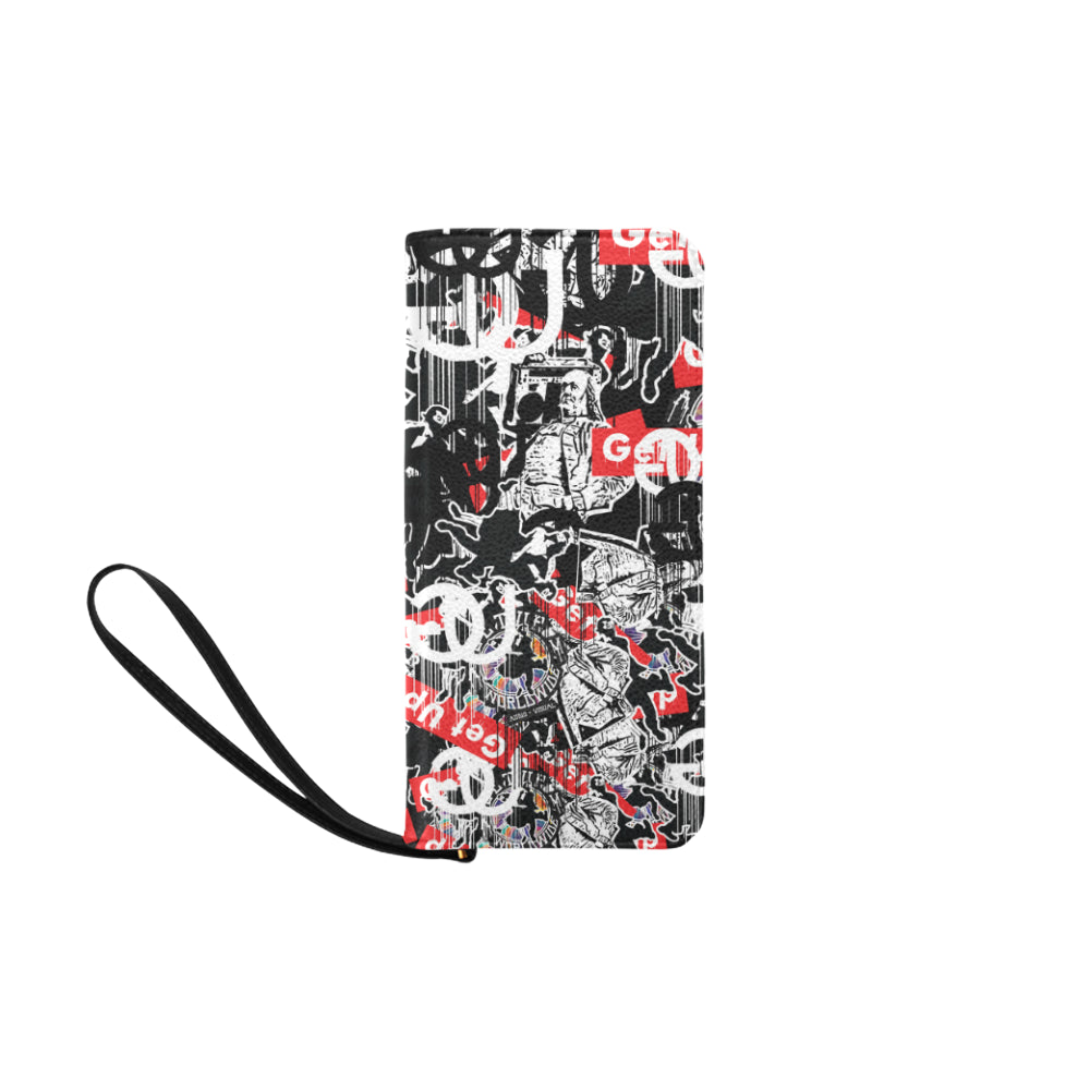 Sticker Print Clutch Purse