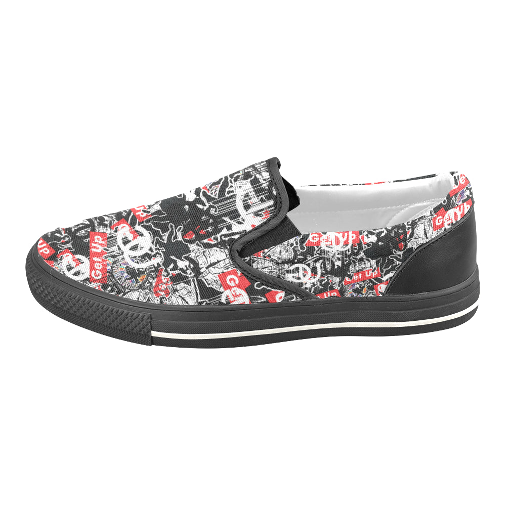 Sticker Print Mens Slip-on Shoes