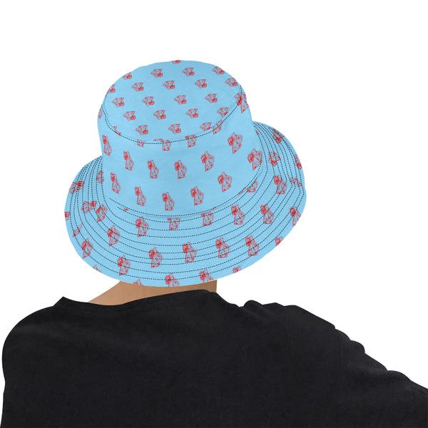 BenJammin Print Blue Red Bucket Hat