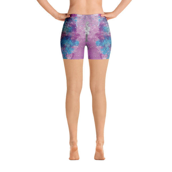 Grunge Watercolor Yoga Shorts