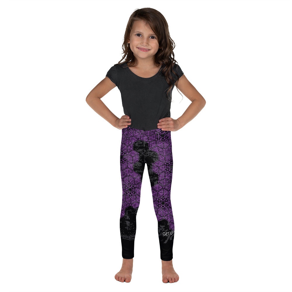 Grunge Geometric Purple Kid's Legging