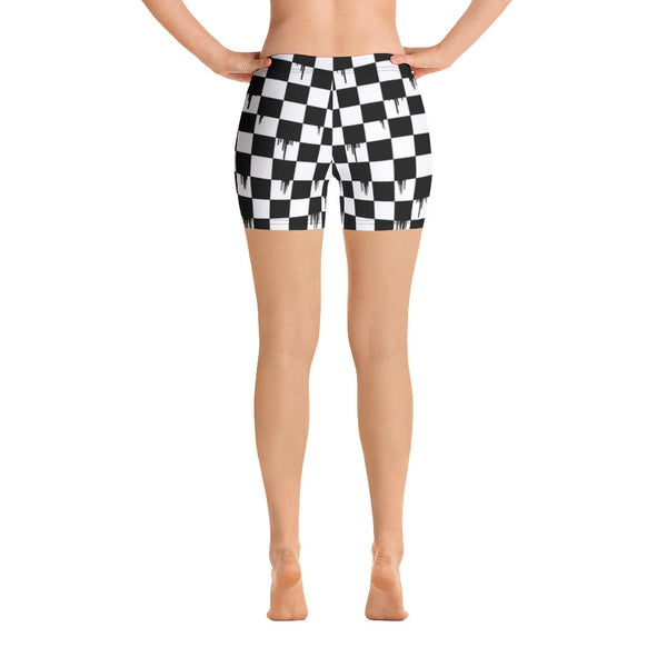 Checker Drip Yoga Shorts