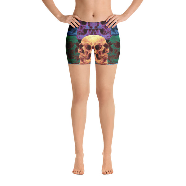 Skull Halftone Yoga Shorts