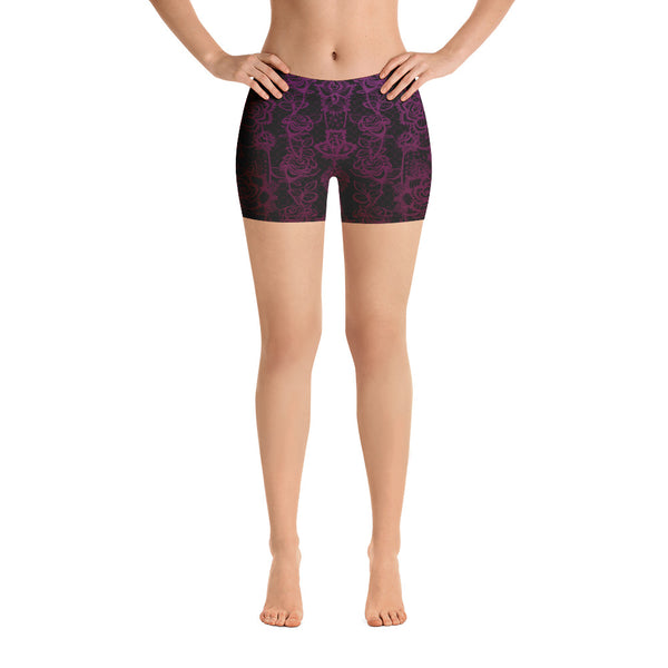 Purple Lace Yoga Shorts