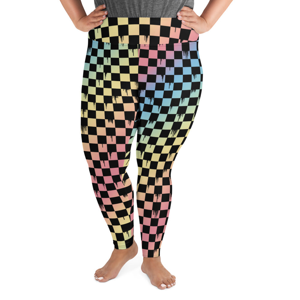 Checker Rainbow Gradient Curvy Legging