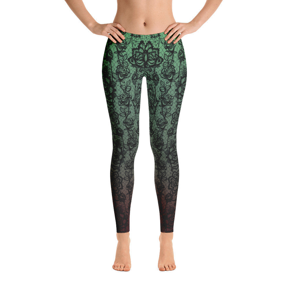 Green Lace Legging