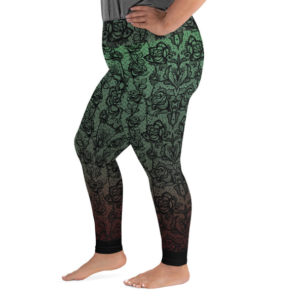 Green Lace Curvy Legging